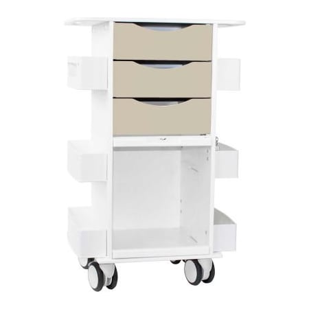 Trippnt Core DX Cart with Clear Sliding Door, 23inW x 19inD x 35inH, Almond Beige 53371